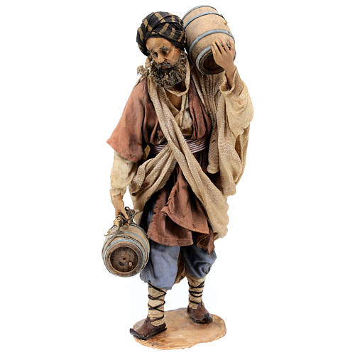 Man with barrels in his hand 30 cm terracotta Angela Tripi 1