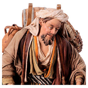 Man with barrels on his back for terracotta Angela Tripi's Nativity Scene of 30 cm