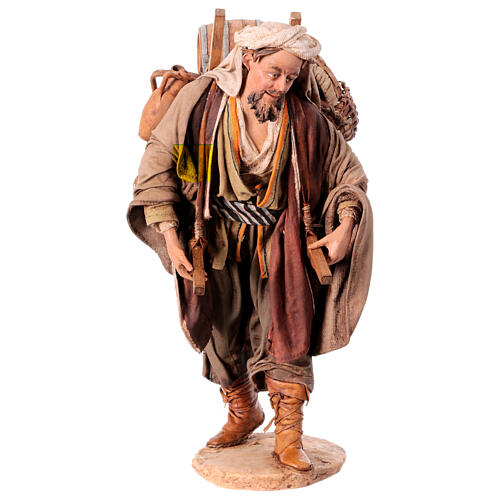 Man with barrels on his back for terracotta Angela Tripi's Nativity Scene of 30 cm 1
