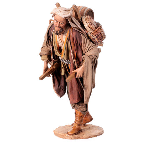 Man with barrels on his back for terracotta Angela Tripi's Nativity Scene of 30 cm 3