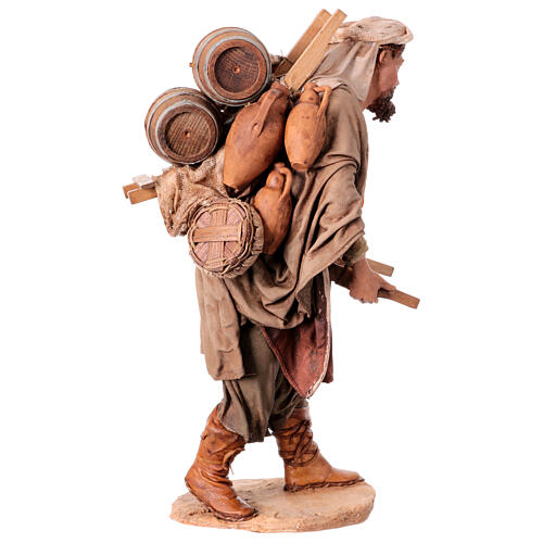 Man with barrels on his back for terracotta Angela Tripi's Nativity Scene of 30 cm 8