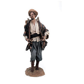 Man 30 cm with barrels on his back Angela Tripi terracotta