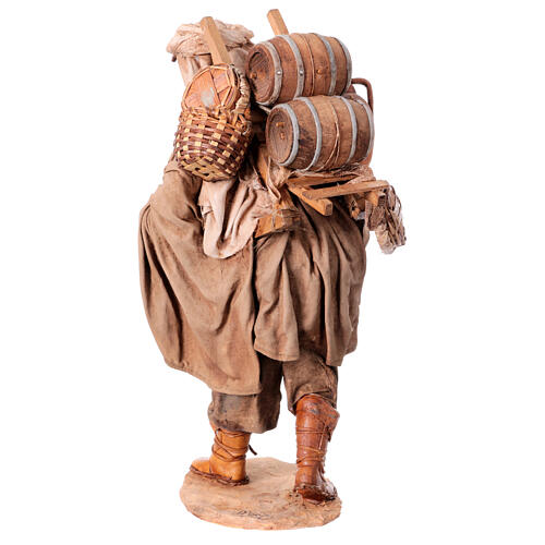 Man 30 cm with barrels on his back Angela Tripi terracotta 9