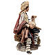 Sitzender Hirte mit Schaf aus Terrakotta Angela Tripi, 30 cm s7