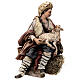 Berger assis avec mouton 30 cm crèche Angela Tripi terre cuite s5
