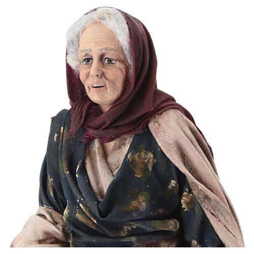 Old woman with baskets for terracotta Angela Tripi's Nativity Scene of 30 cm 2