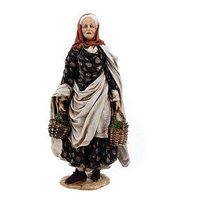 Staruszka z koszami, szopka 30 cm, Angela Tripi, terakota