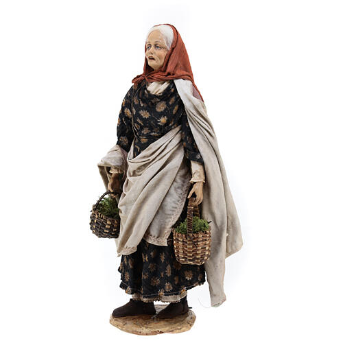 Staruszka z koszami, szopka 30 cm, Angela Tripi, terakota 4
