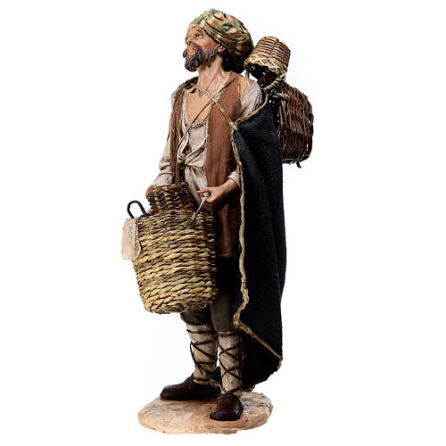 Basket-seller for terracotta Angela Tripi's Nativity Scene of 30 cm 3