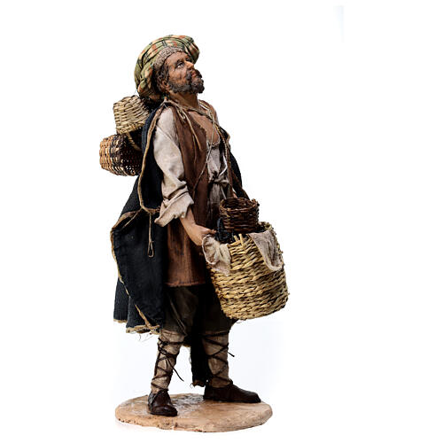 Sprzedawca koszy, szopka 30 cm, terakota, Angela Tripi 5