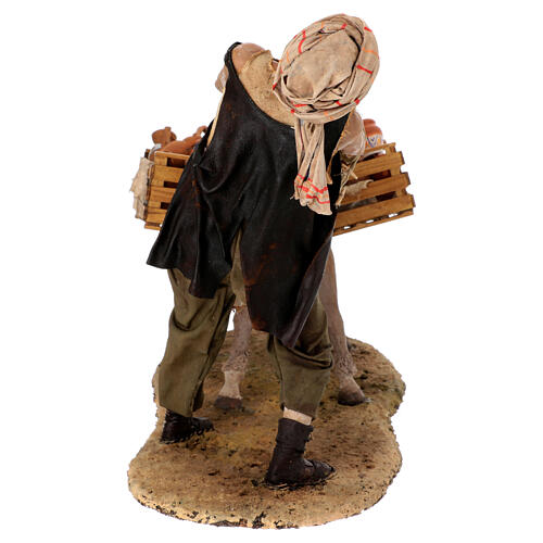 Pastore che tira l'asino Angela Tripi terracotta 30 cm 13