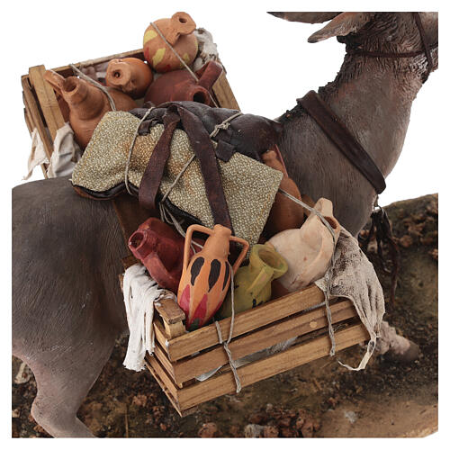 Shepherd pulling the donkey figure Angela Tripi terracotta 30 cm 8