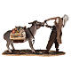 Shepherd pulling the donkey figure Angela Tripi terracotta 30 cm s11