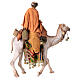 Shepherd on a camel with woman offering him food for terracotta Angela Tripi's Nativity Scene of 30 cm s18