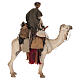 Shepherd on a camel with woman offering him food for terracotta Angela Tripi's Nativity Scene of 30 cm s16