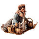 Young man on his knees with baskets, Angela Tripi's Nativity Scene of 13 cm s3