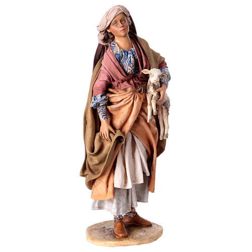 Woman with a lamb for 30 cm Angela Tripi's Nativity Scene 1