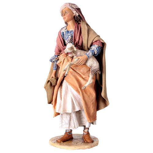 Woman with a lamb for 30 cm Angela Tripi's Nativity Scene 3