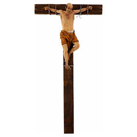 Robber on the cross, terracotta, Angela Tripi's Nativity Scene of 30 cm