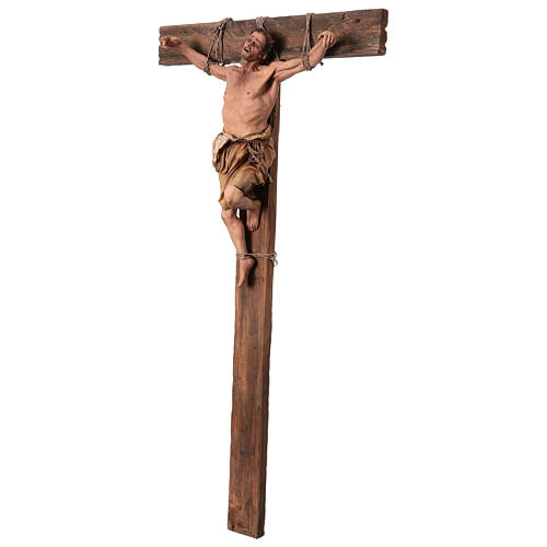 Robber on the cross, terracotta, Angela Tripi's Nativity Scene of 30 cm 4