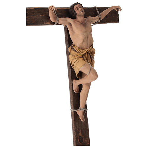 Robber on the cross, terracotta, Angela Tripi's Nativity Scene of 30 cm 12