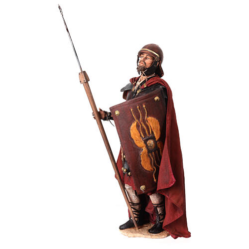 Roman soldier with spear, terracotta, Angela Tripi's Nativity Scene of 30 cm 3