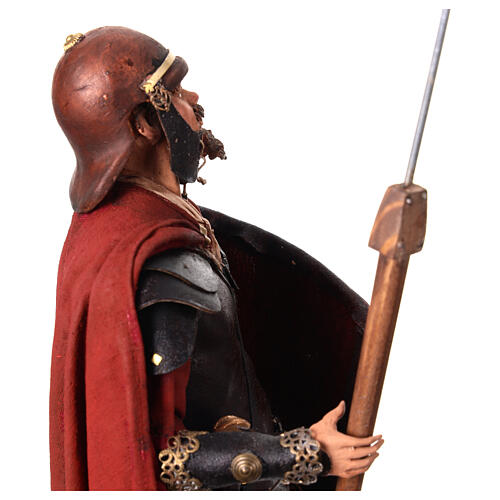 Roman soldier with spear, terracotta, Angela Tripi's Nativity Scene of 30 cm 7