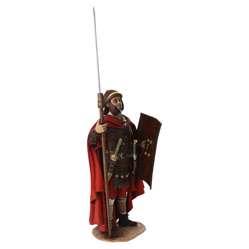 Roman soldier with spear, terracotta, Angela Tripi's Nativity Scene of 30 cm 10