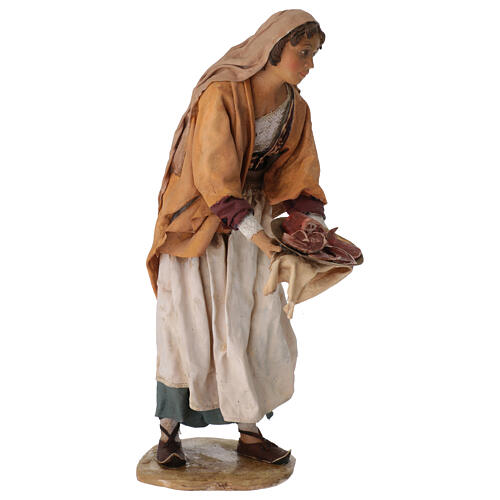 Woman with charcuterie for Angela Tripi's Nativity Scene of 30 cm 3