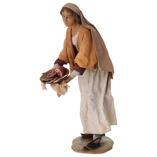 Woman with charcuterie for Angela Tripi's Nativity Scene of 30 cm 6