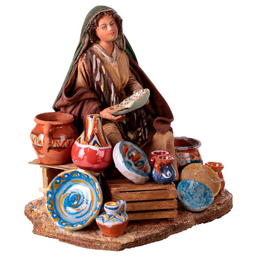 Vendedora de vasijas terracota 10 cm Angela Tripi 3