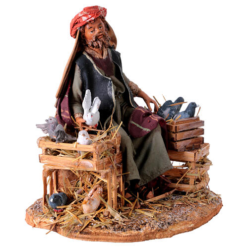 Pigeon seller with baskets for 13 cm Nativity Scene by Angela Tripi 4