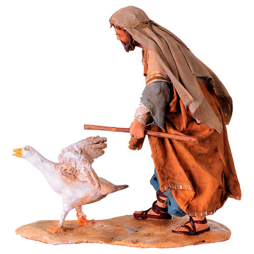 Shepherd with running goose, 13 cm by Angela Tripi 5