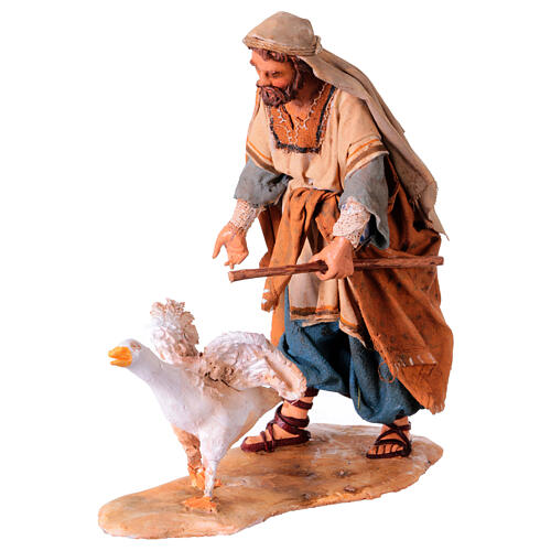 Shepherd with Running Goose 13 cm by Angela Tripi 3