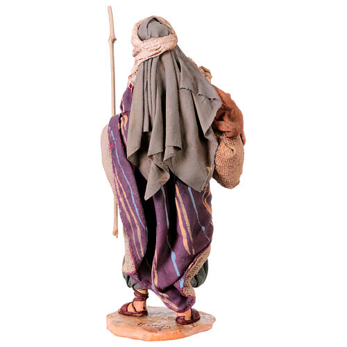 Bauer mit Stock und Erntesack – Terrakottafigur für eine 13 cm Figuren-Serie von Angela Tripi 5