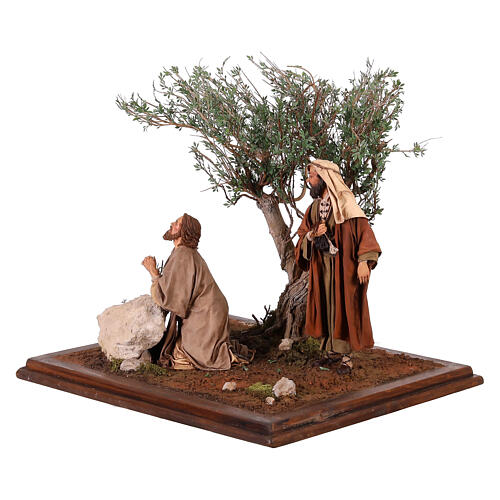 Jésus en prière dans le jardin des oliviers avec un apôtre 30 cm Angela Tripi 3