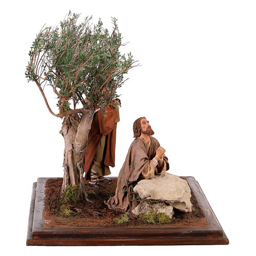 Jésus en prière dans le jardin des oliviers avec un apôtre 30 cm Angela Tripi 5