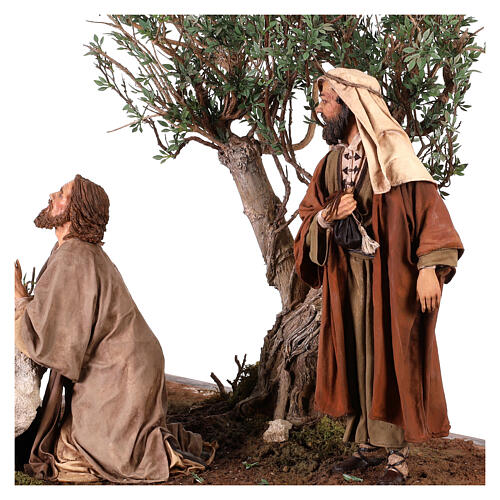Jésus en prière dans le jardin des oliviers avec un apôtre 30 cm Angela Tripi 7