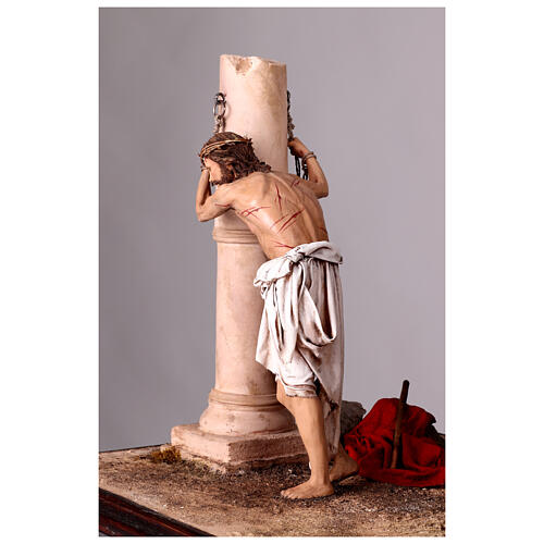 Scène Flagellation de Jésus avec soldats 30 cm Angela Tripi 13