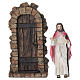 Set Jésus frappant à la porte résine peinte pour crèche de Pâques 10 cm s4
