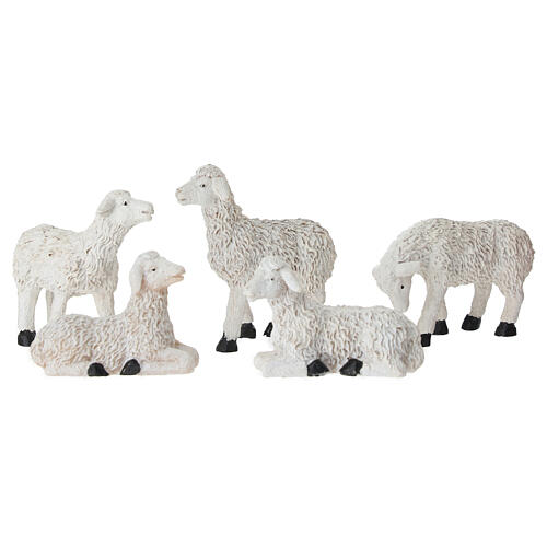Set Jesús Buen Pastor 10 cm resina pintada belén pascual 4