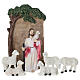 Jesus Good Shepherd Set 10 cm painted resin Easter nativity s1