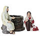 Conjunto Jesus e a samaritana ao poço 9 cm resina pintada presépio pascal s4