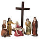 Ensemble Descente de croix avec Marie tenant Jésus, résine peinte, crèche de Pâques de 10 cm s1