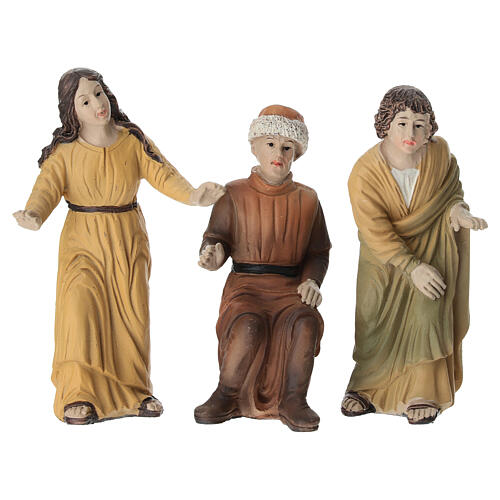 Set deposizione di Gesù dalla croce 10 cm resina dipinta presepe pasquale 4