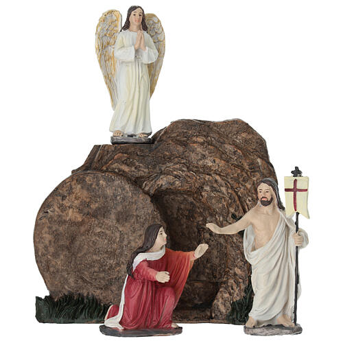 Set Resurrezione di Gesù 10 cm resina dipinta presepe pasquale 1