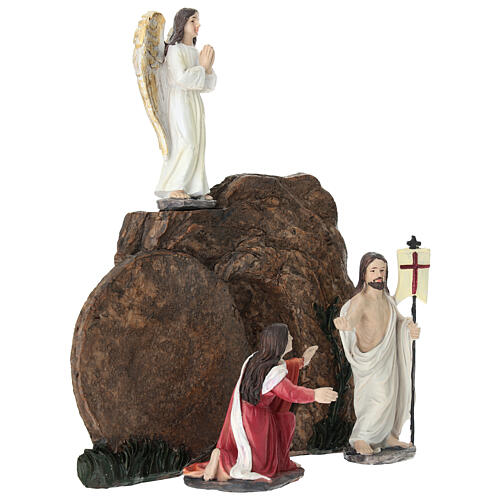 Resurrection of Jesus Set 10 cm painted resin Easter nativity scene 5