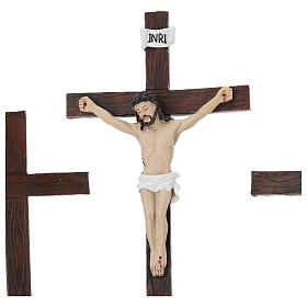 Set crucifixión de Jesús 10 cm resina pintada belén pascual