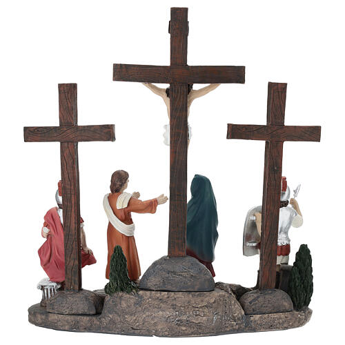 Set crucifixión de Jesús 10 cm resina pintada belén pascual 10
