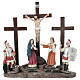 Set crucifixión de Jesús 10 cm resina pintada belén pascual s1